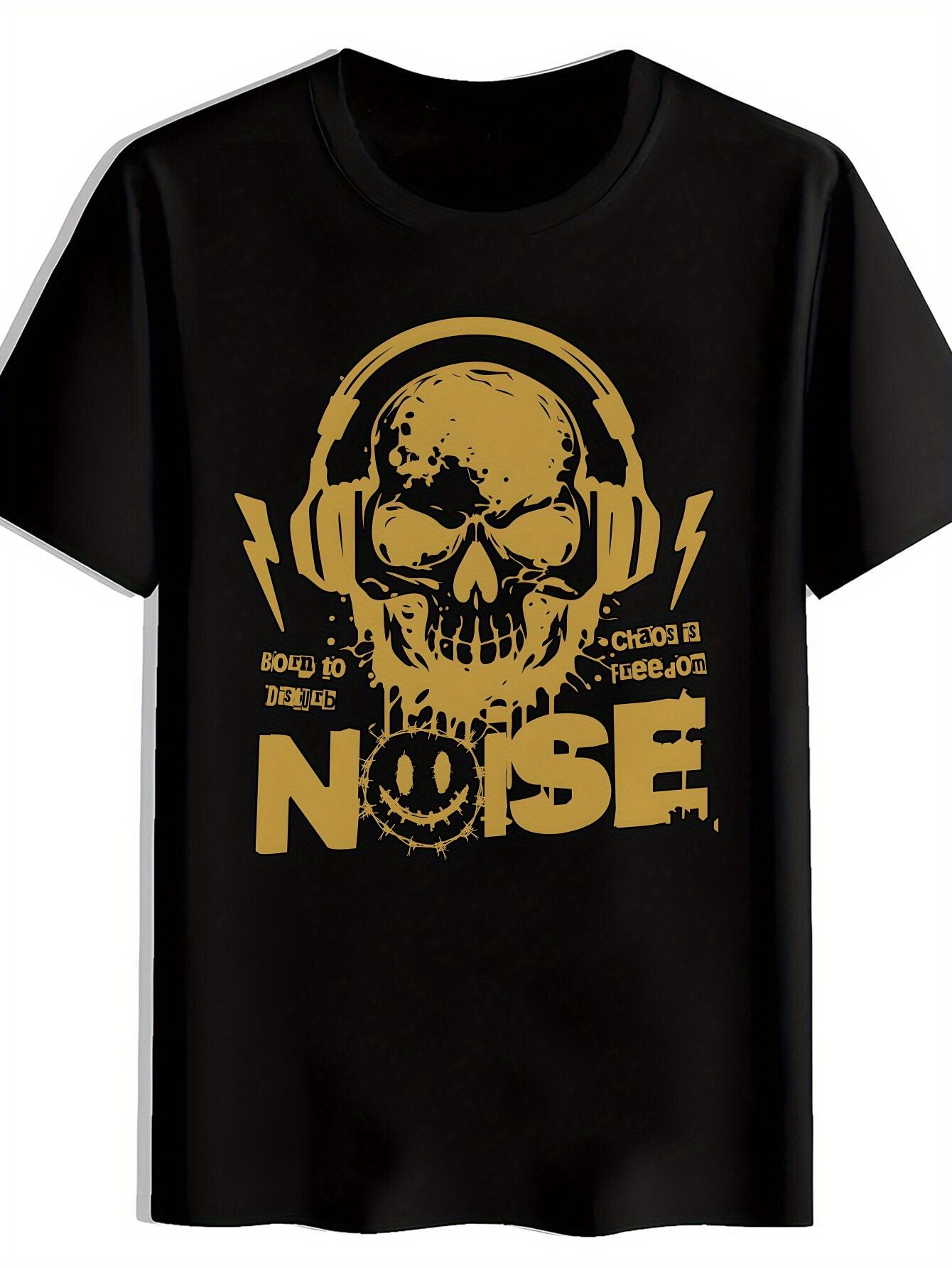 Vintage Heavy Metal Graphic T-shirt - Black Band Tee with Skull Headphones XXL