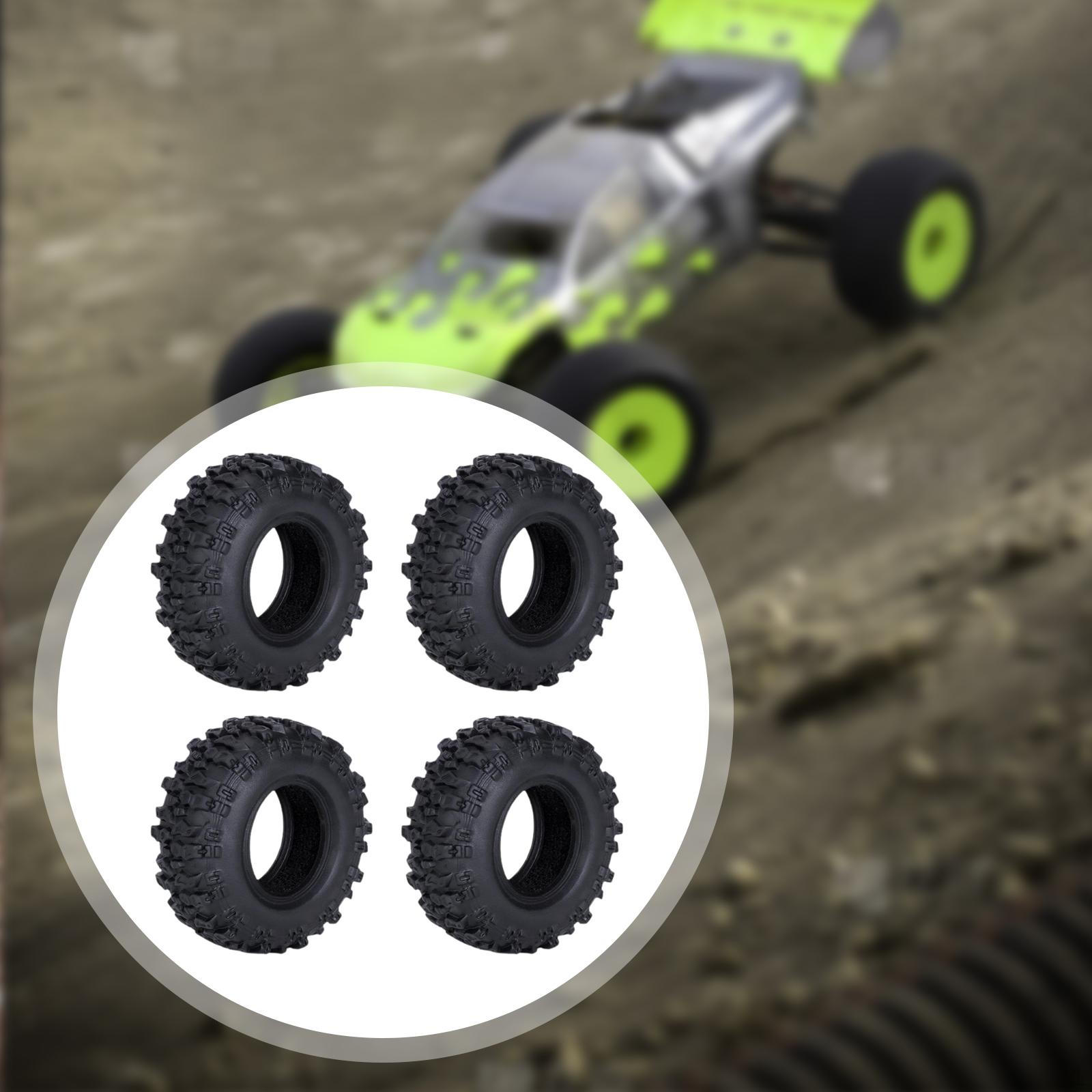 

4 Pieces 1/30 Wheels, RC Car Tires, Rubber Tyres for SCX30 Model DIY Accessories