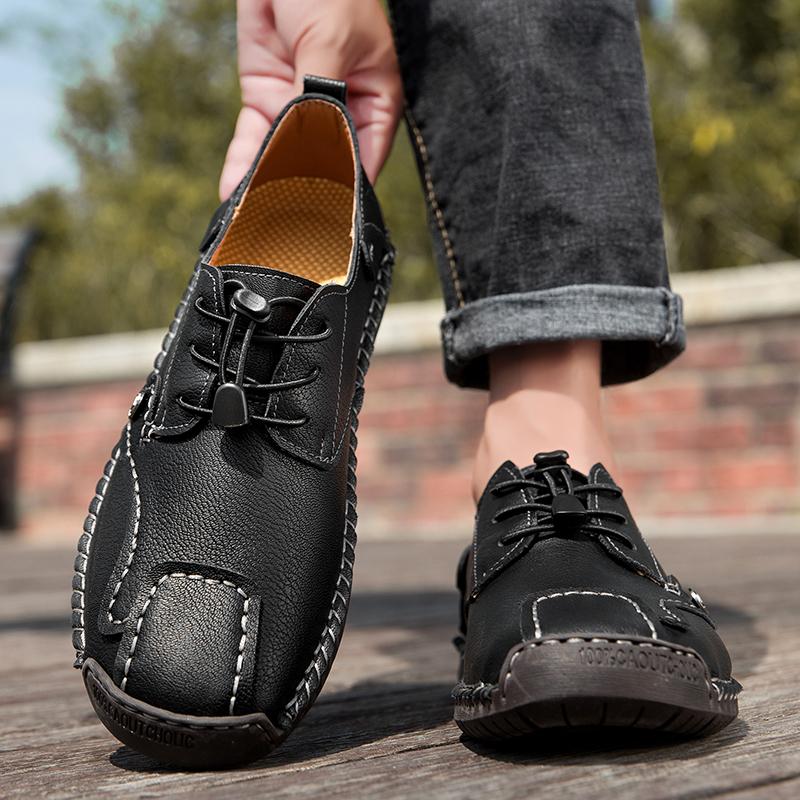 Men's Handmade Casual Leather Shoes Outdoor Low-top Sneakers