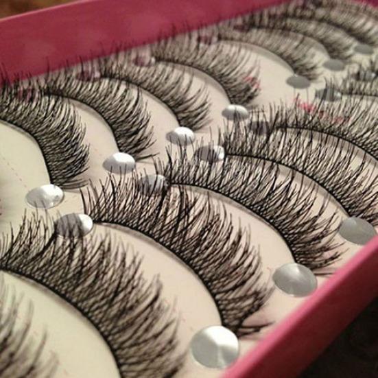 10 Paia Trucco Donna Lunghe Incrociate Ciglia Finte Ciglia Finte Occhi Bellezza Cosmetico
