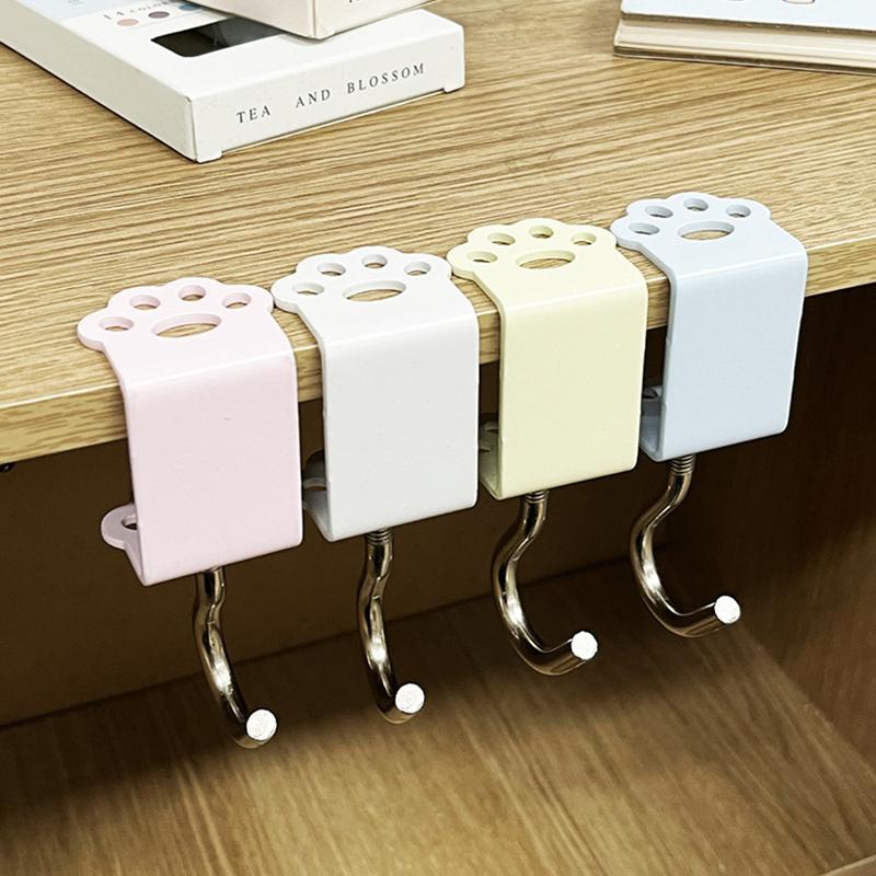 Cat Claw Hook Adjustable Desk Edge Hook Bag Hook Table Side Hanging Storage Rack Headset Desk Hanger School Home Universal Hook
