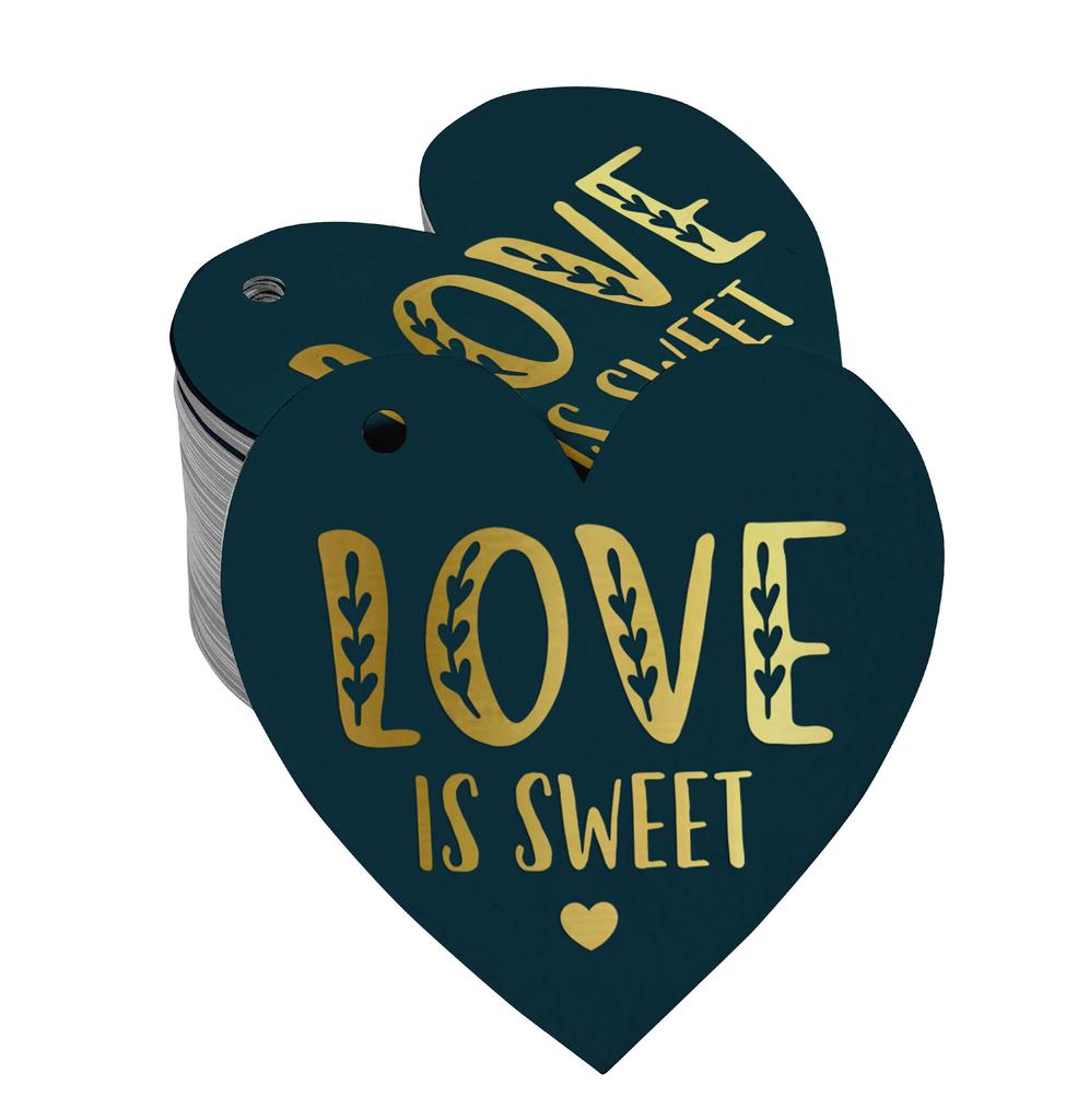 Inkdotpot 100 Pack Real Silver Foil Paper Tag Love Is Sweet Wedding Favor Hang