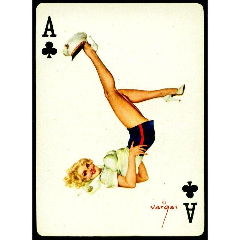 Custom Aluminum Tin Sign Art - Vintage Playing Cards and Women Wall Decor