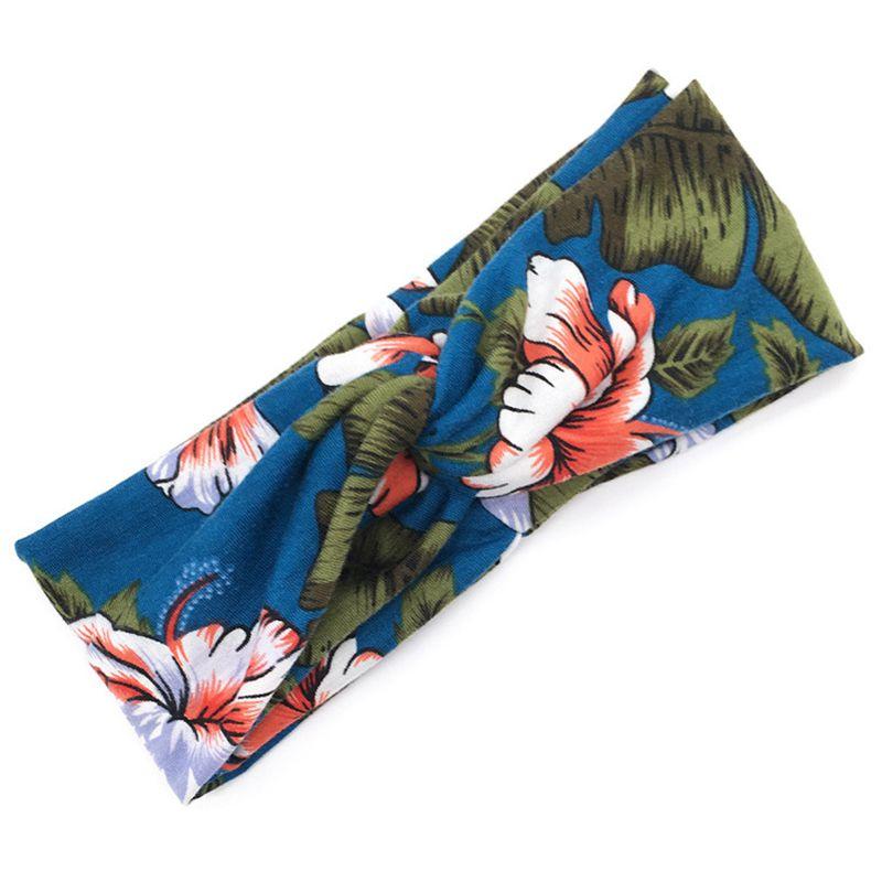 Comfortable Bohemian Style Elastic Headband With Floral Design For Active Women