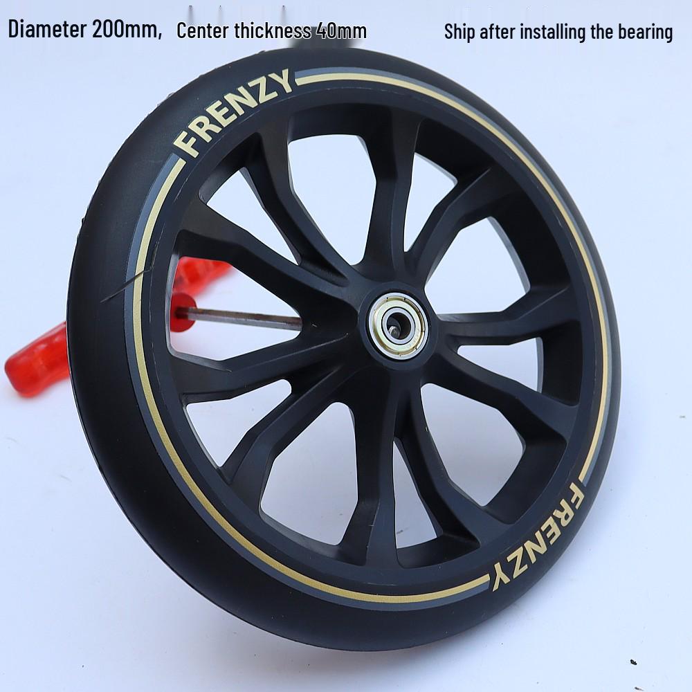 7-8 Inch PU Rubber Universal Silent Wheels for Scooters, Shopping Carts, and Wheelchairs