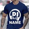T Shirts for Men Personalized Customized DJ Shirt with Name Funny Disc T-shirts Custom DJ Tee Techno Music Lover Tee Shirts