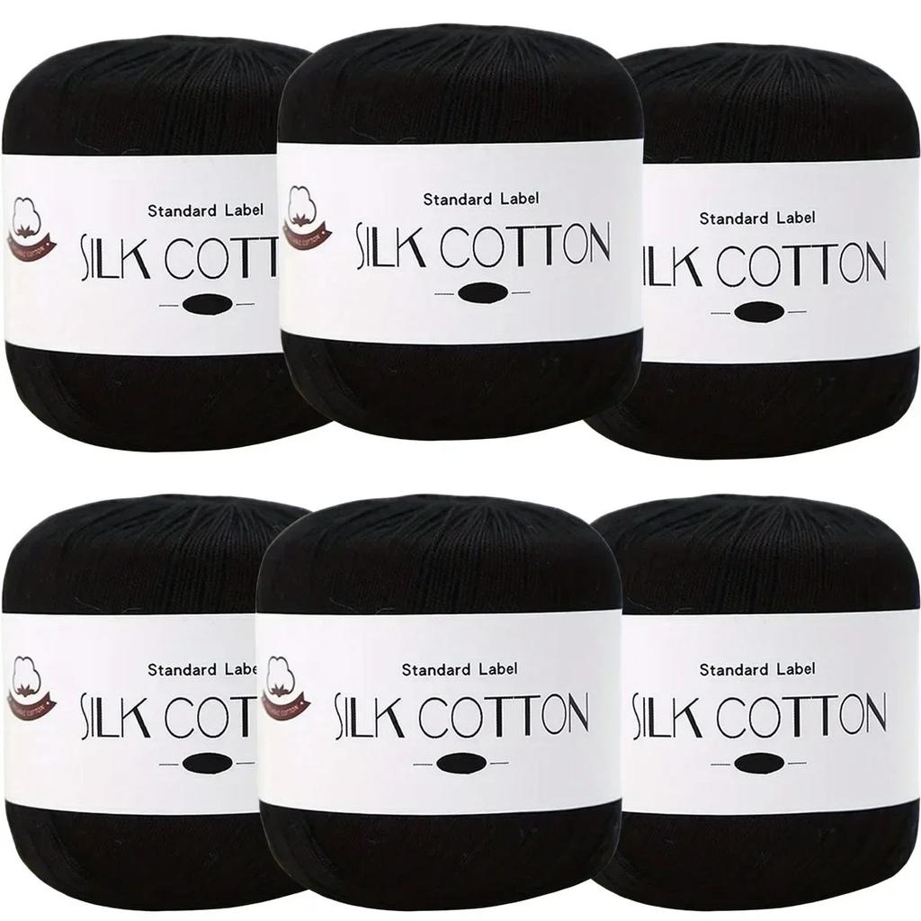 Silk Cotton Yarn - Fine Lace Thread for Crochet, Knitting Sweater,Shawls, Scarves, and DIY Crafts, Soft Durable Yarn 1.76oz/pc