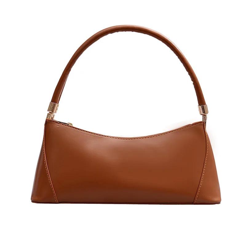 Retro Monochromatic PU Shoulder Bag for Women  Small Square Bag
