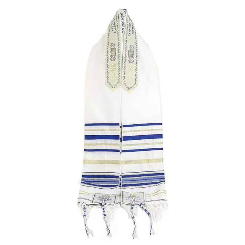 

Premium Polyester Tallit Head Covering With Delicate Tassels Comfortable Lightweight Design For Men And Women