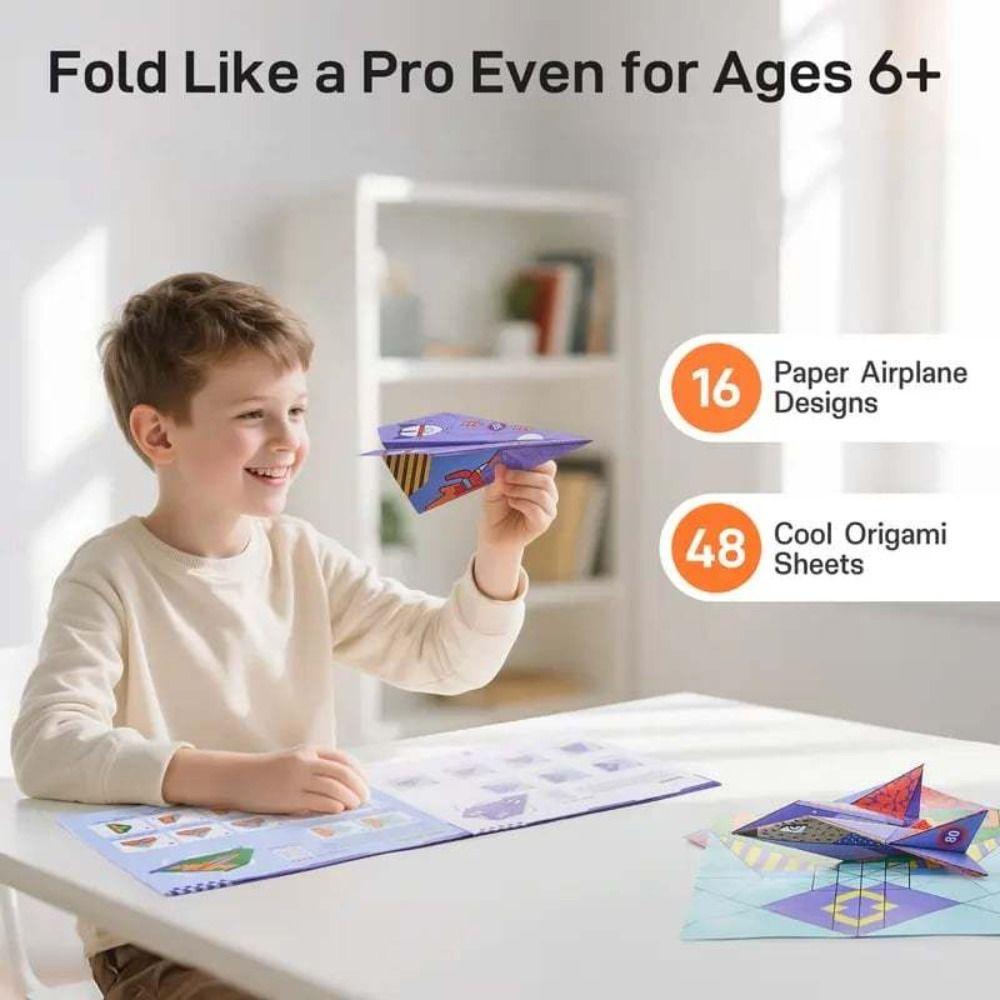 Montessori Handmade Airplane Origami Paper Versatile Paper Aircraft Toy  Kids Toddlers Children