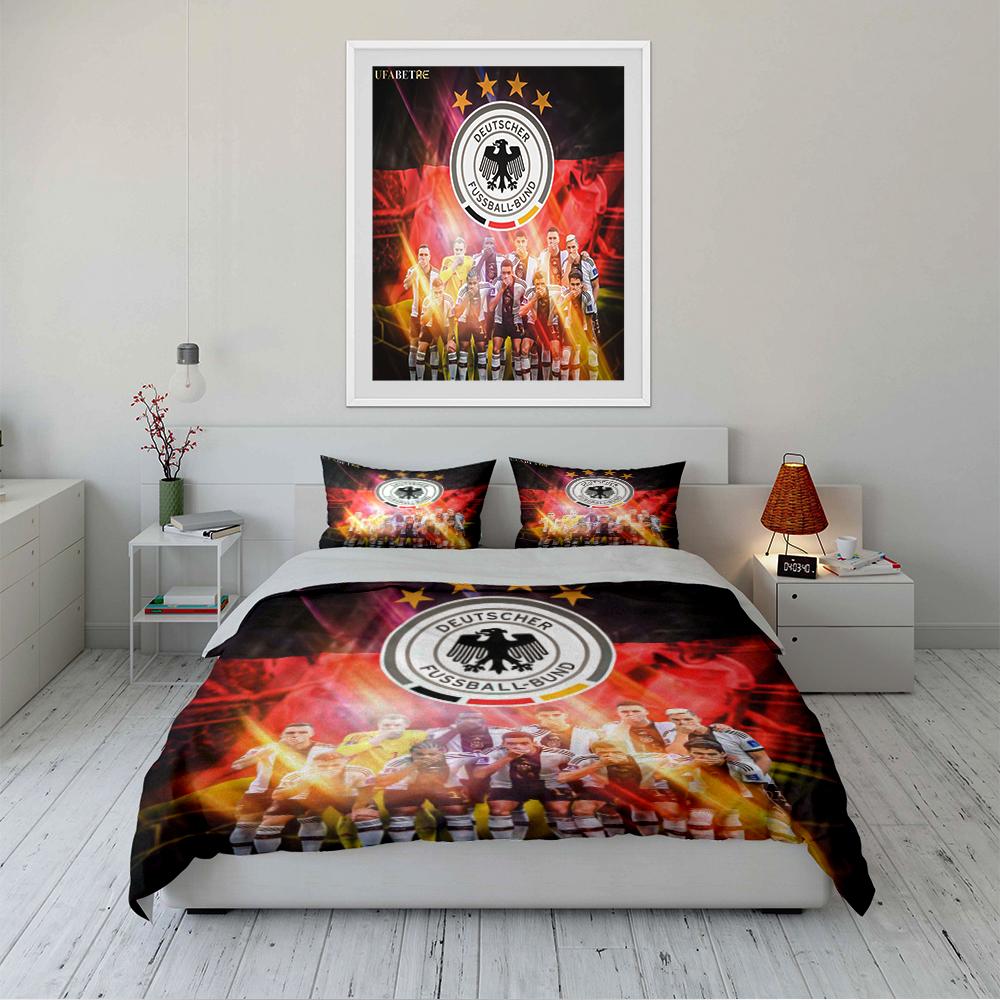 Duits Voetbalteam Beddengoed Set Beddengoed Dekbedovertrek Set Dekbedovertrek Kussenslopen Woondecoratie (1 * Dekbedovertrek 2 * Kussenslopen, zonder dekbedvulling)