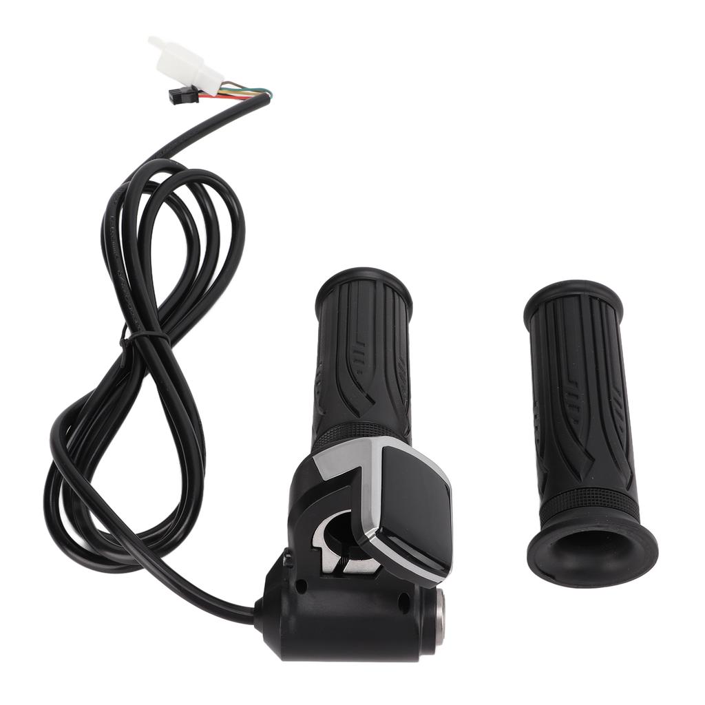 LED Display Electric Bike Throttle Grip Handlebar with Battery Indicator Power Switch Key24V