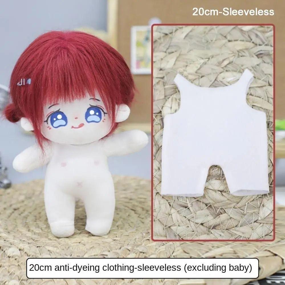 

Fleshcolor Cotton Doll Anti-staining Cloth Base Layer Shirt Sleeved Doll Bottoming Shirt Kids 20cm standing position-sleeveless