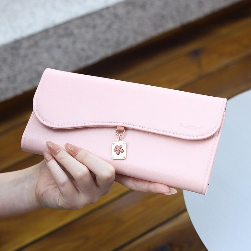 Female Long Wallet Female Personality Flower Pendant Foreskin Clip