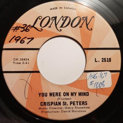 7inch Record CRISPIAN ST. PETERS - You Were On My Mind L2510 London Records 1965 Canada Rock Used
