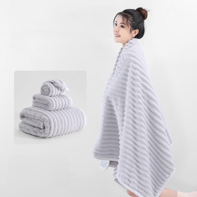 Prosop de baie din fleece de corali 70*140cm, Prosop de plajă gros pentru uz casnic pentru adulți, Prosop din catifea corduroy tip bomboană