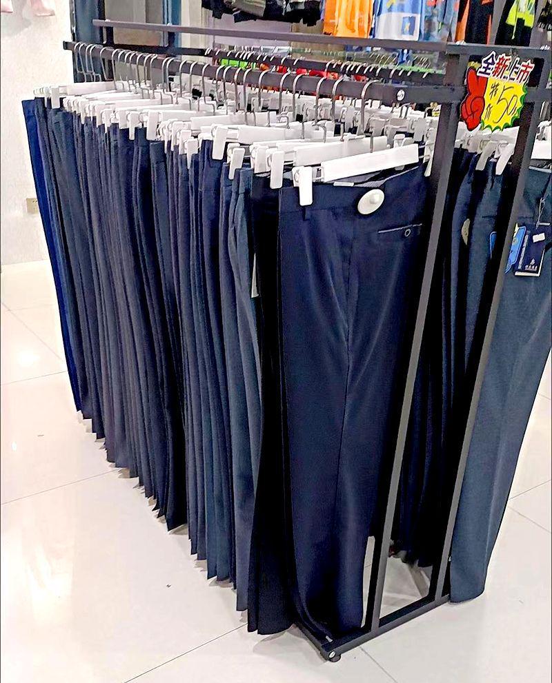 Double Row Floor-Standing Clothing Display Rack for Men & Women