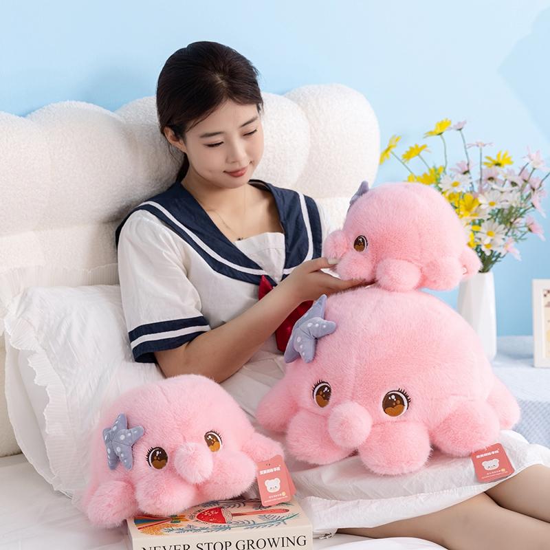 Cute Octopus Plush Toy Soft Stuffed Ocean Animal Doll Cartoon Style Octopus Throw Pillow Sleep Companion Lovely Birthday Gift