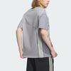 Adidas Originals Graphic Short Sleeve Tee with Trefoil Logo and Three-Stripes Color Block Unisex Tops Aluminum-Grey IU4808