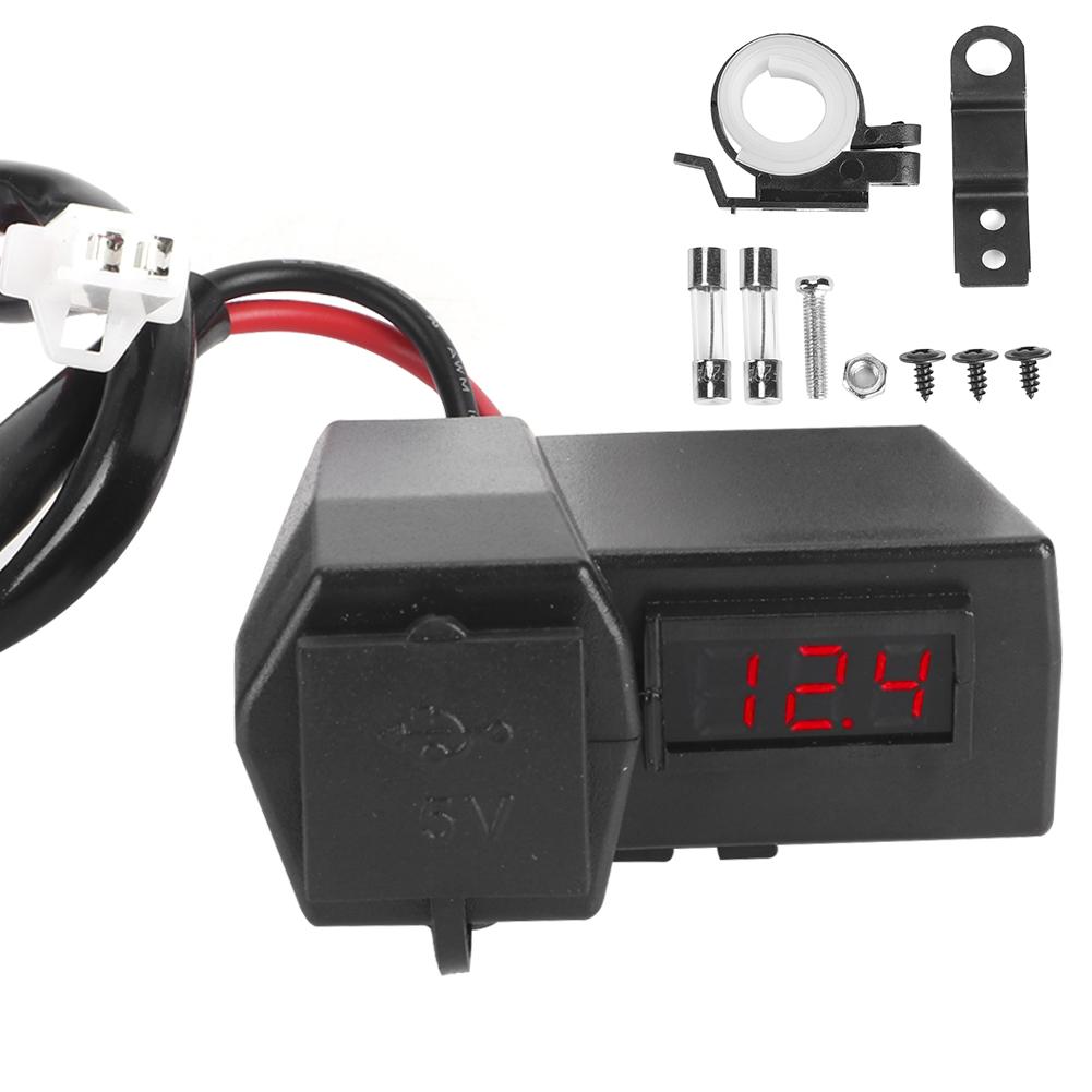   Motorcycle Dual USB   Socket Adapter with Voltmeter Display