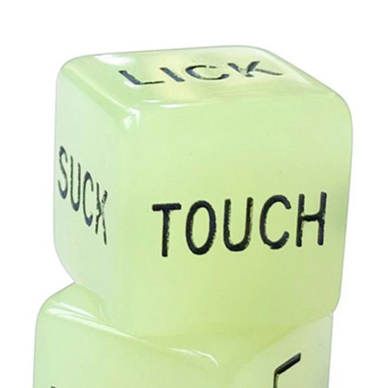 Yousheng 1 Pair Luminous Funny Dice Set Exciting Relief Effect Wear-resistant Anti-break Sex Dices Game for Couples