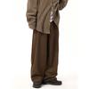 Women's Casual Trousers Plus Size Baggy Straight Wide Leg Pants Vintage Style Clothes Y2k Brown Black