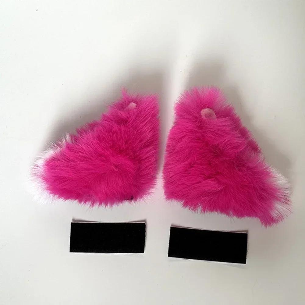 2 Stück Auto Motorrad Helm Dekoration Elektrofahrrad Weiche kleine Plüsch Katzenohren für Motocross Full Face Off Road Helm Aufkleber