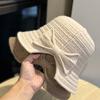 French Style Autumn and Winter Temperament Solid Color Knitted Fisherman Hat for Women Versatile Basin Hat Showing Face Small Face Covering Bucket Hat