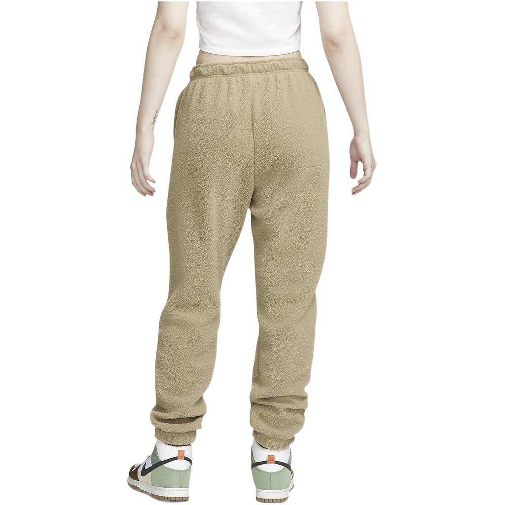 Nike Solid Logo Embroidered Elastic Waist Drawstring Cuffed Sports Pants Women Pants Brown DQ6813-258
