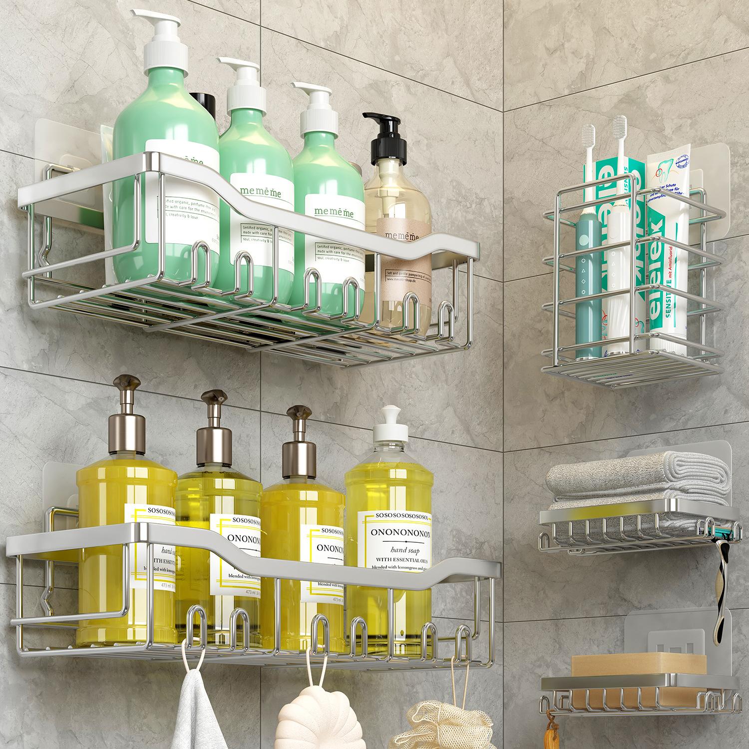 

Органайзеры для душа из нержавеющей стали 304 для внутреннего душа, полки для ванной комнаты с мылом и держателем для зубных щеток, полка для ванной комнаты для кухни