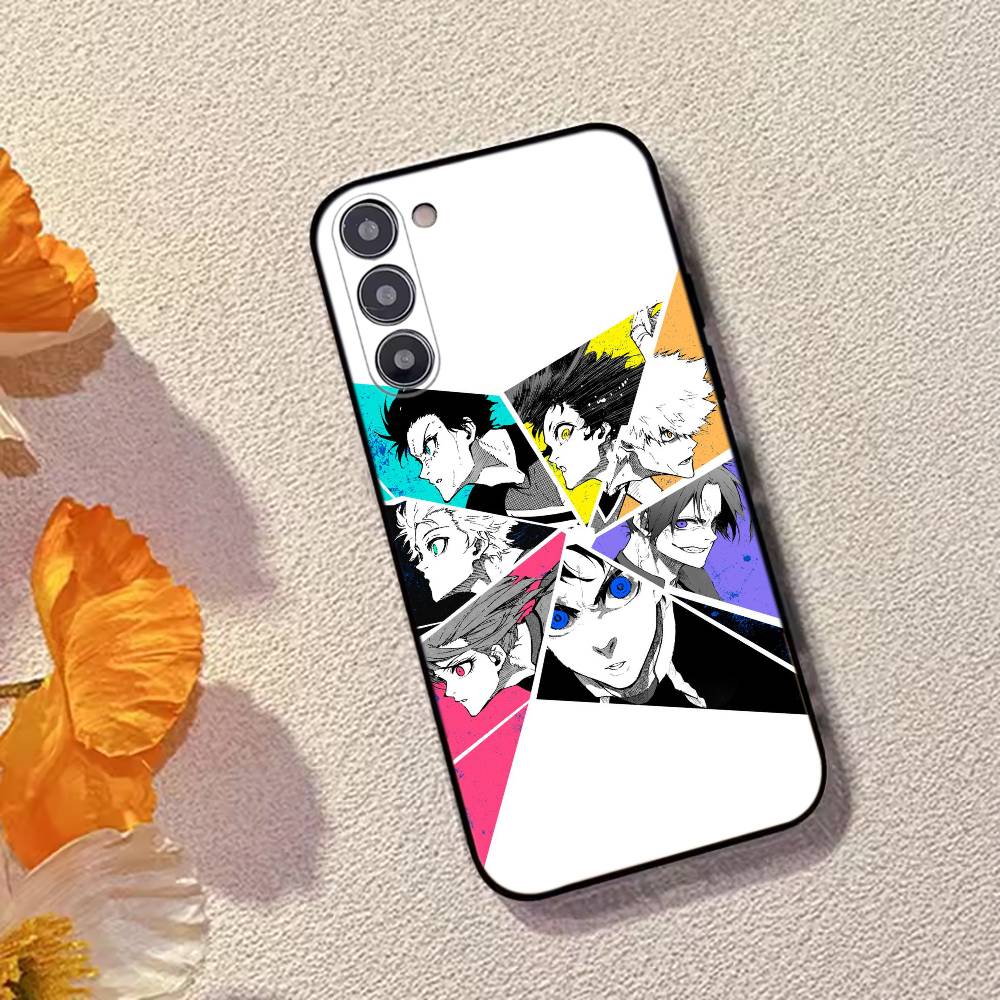 Anime B-Blue L-Lock Phone Case For Samsung Galaxy A73,A72,A71,A70,A53,A52,A51,Soft Silicone Black Cover
