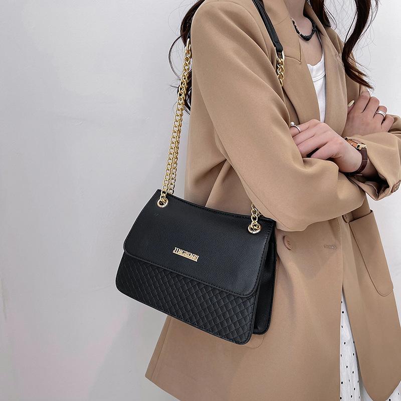 2025 New Indentation Plaid Women's Bag Fashionable Simple Chain Oblique Span Bag Light Luxury Fashion Women's Bag
