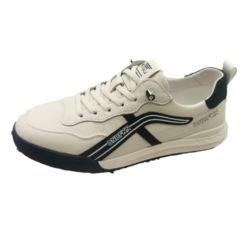 Four sports leather shoes men's cowhide round head trend fashion casual men's versatile leather shoes