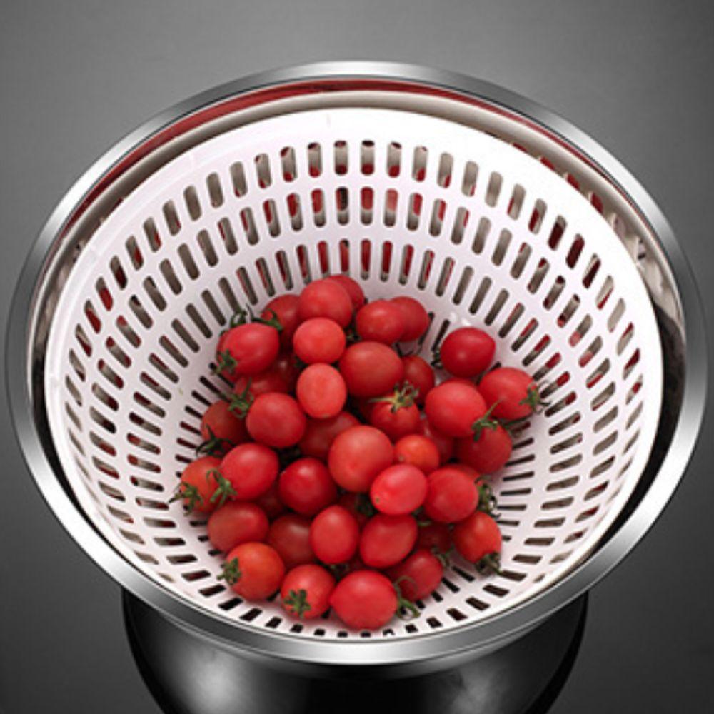 Handmatige Groentedehydrator Roestvrij Staal Fruitwasser Saladeslinger Keukenaccessoires
