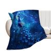 Peacock Pattern Collection Digital-printed Polyester Bedroom Velvet Flannel Cover Blanket Fleece Soft Cover Blankets for Beds