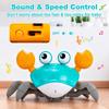 Dancing Escape Crab Toy, USB Charging Electronic Run Away Crab, Interactive Crawling Toy For Baby Toddler Tummy Time
