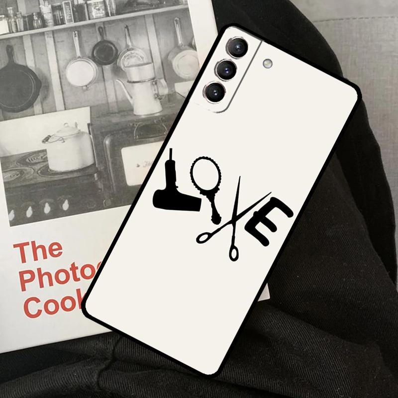 Barber Shop Hair Stylist Phone Case For Samsung Galaxy S22 S23 S24 Ultra S20 S21 S24 FE S9 S10 Plus Note 10 20 Ultra