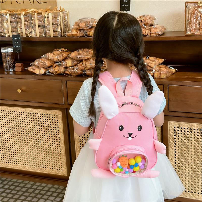 Adorable Cartoon Bunny Backpack For Kids Colorful Nylon Breathable Design