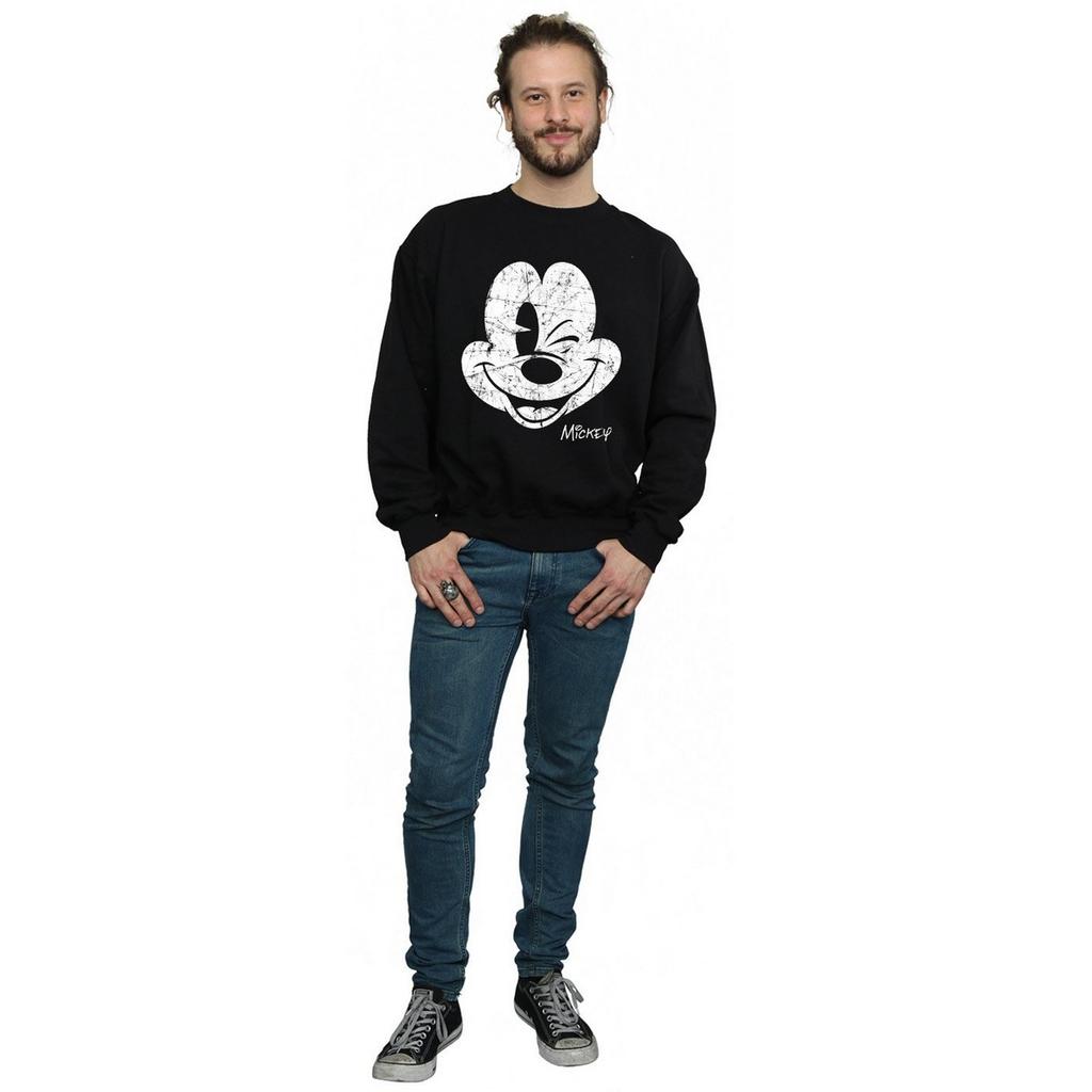 Disney Mens Mickey Mouse Face Sweatshirt
