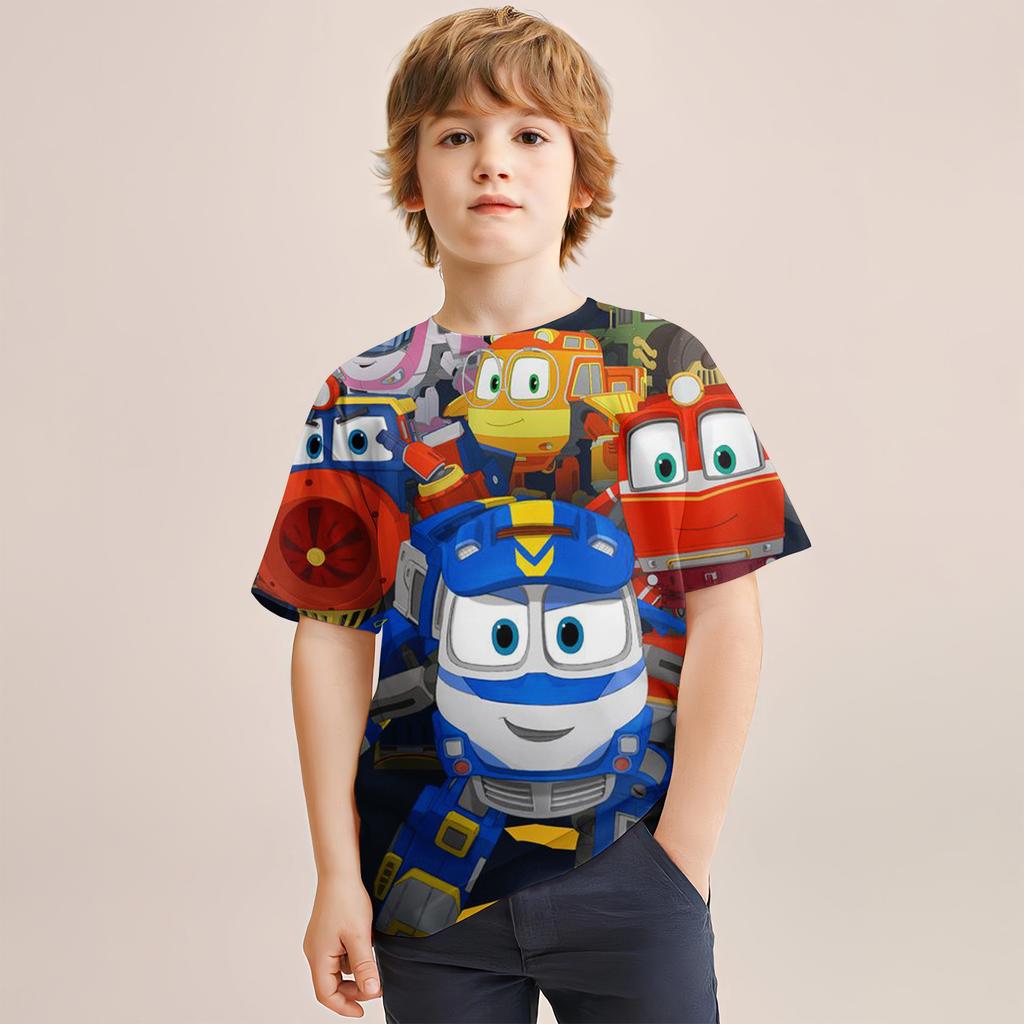 Super Wings Kids T-shirt Cartoon Print Clothing Birthday Cool Fashion Trendy Casual Party