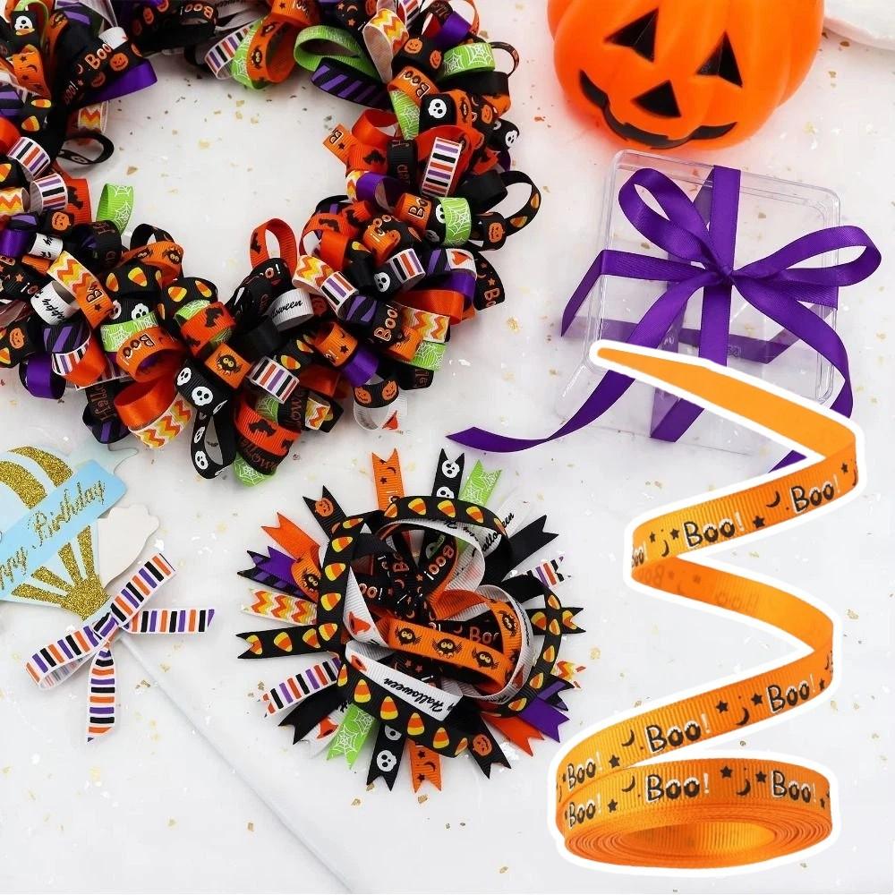 10 Yards Halloween Gift Wrap Ribbon DIY Crafts Printed Ribbon Party Favor Ribbon  Home Decor