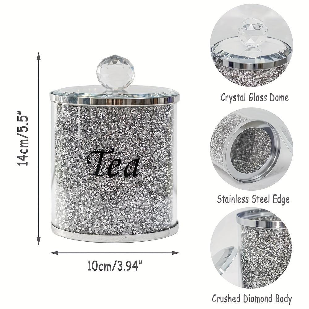 3ks 1 sady nádob na kávu lesklé skleněné diamantové dózy vhodné na cukr káva čaj Luxusní sada úložných nádob ve stylu diamantu s ozdobným víkem