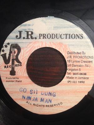 7inch Record NINJA MAN  Go Sit Dung NONE J.R. PRODUCTIO 1992 Jamaica Reggae Ska  Dub Used