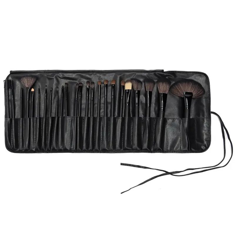 

24 PCs 32 Makeup Brushes Suit Makeup Brushes Brush Suit Classy Makeup Tools Combination Animal Pony Hair with Pu Bag 24 Black