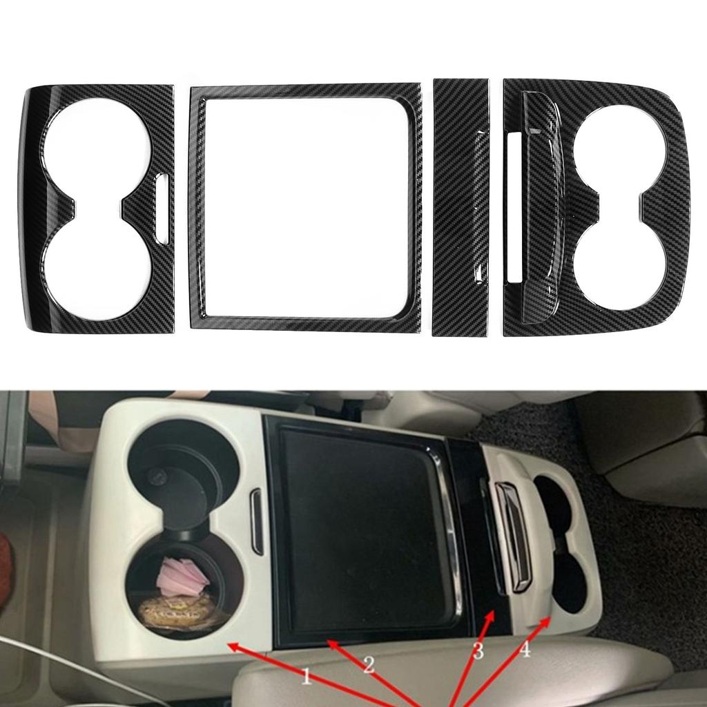 Carbon Fiber Style Water Cup Holder Trim Frame Sticker Fit for Sienna 2015 2020