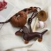 Yogodlns Sausage Dog Women Bag Decoration Chocolate Pendant Keychain Bag Charm Decor Handbag Hanging Ornament