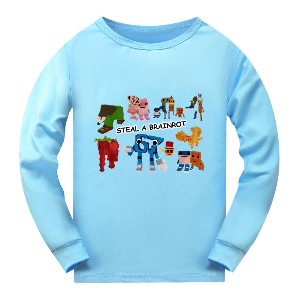5214 Kids Boys Girls Steal a Brainrot 67 Six Seven Print Long Sleeves T-Shirt