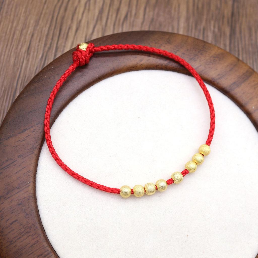 Zodiac Golden Bead Red String Bracelet: Classic, Versatile, Personalized Design for Women - New Year Style