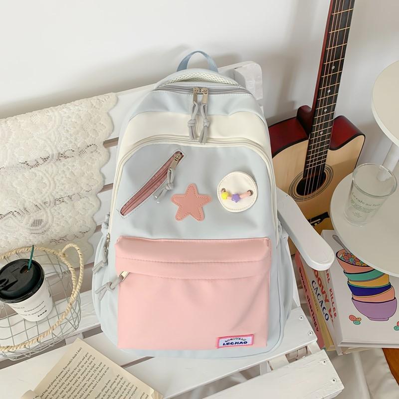 Schoolbag College Style Junior High School Students Elementary School Students Large Capacity Two-piece Set Class Backpack Cute Handheld Tuition Bag