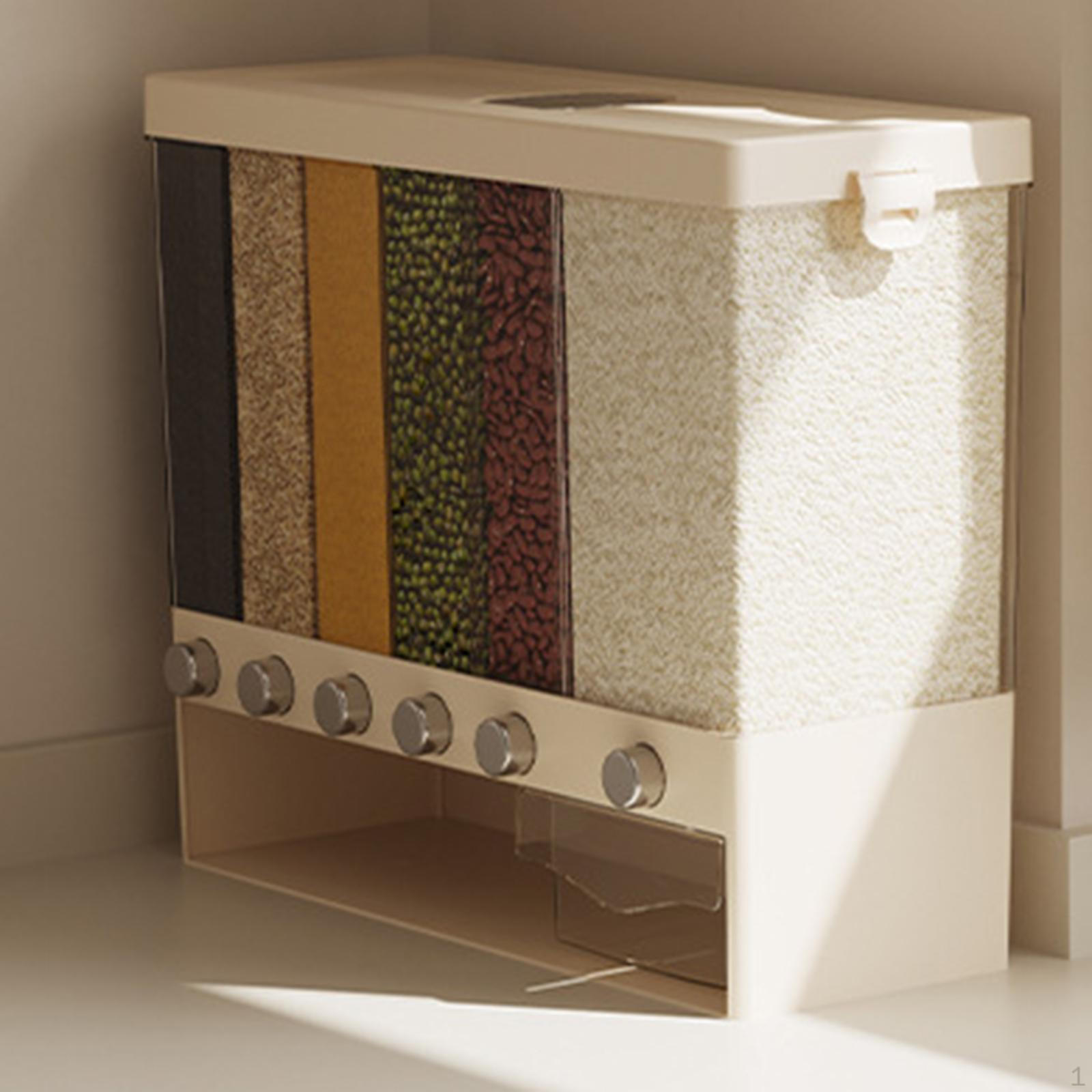 

Диспенсер для круп Ведро для хранения риса Разделенное 10 кг Большое Многофункциональное Сухие продукты square